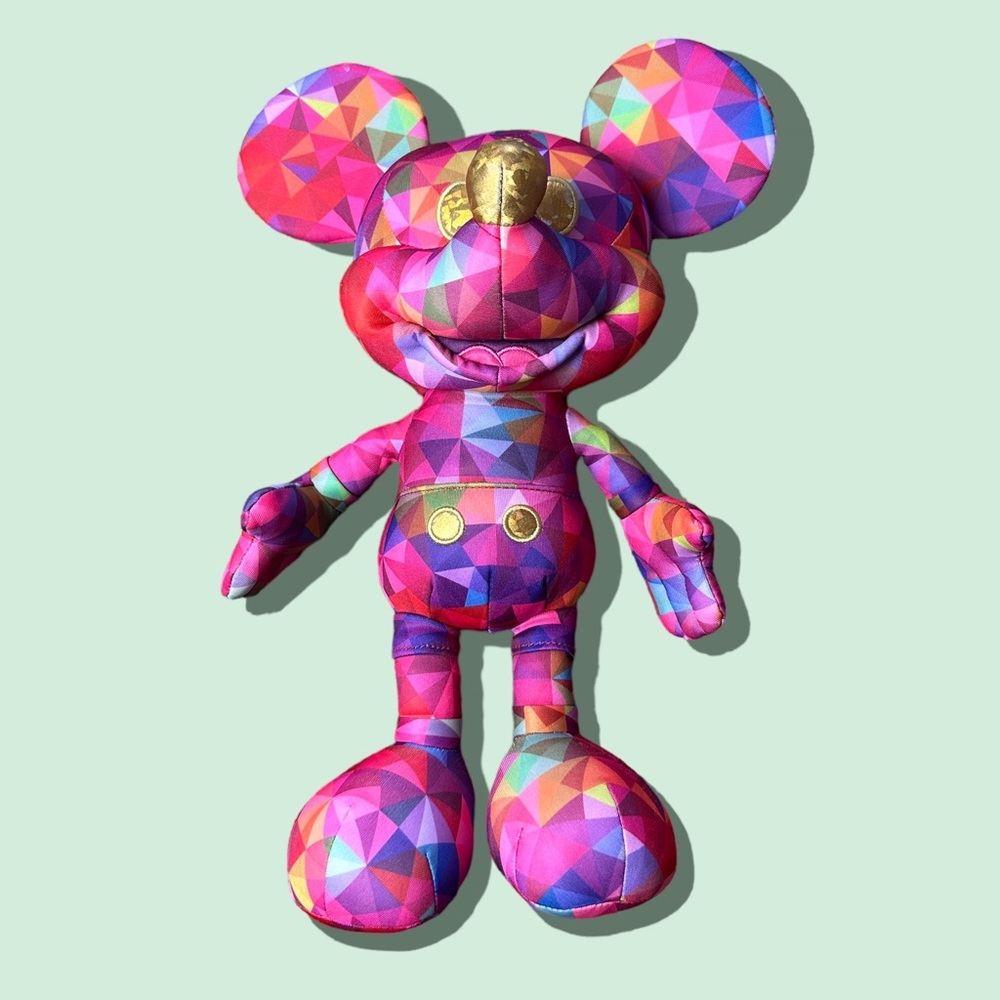 Disney Mickey Year of the Mouse 2020 Plush Colorful Kaleidoscope Design 16” Tall - Picture 3 of 9